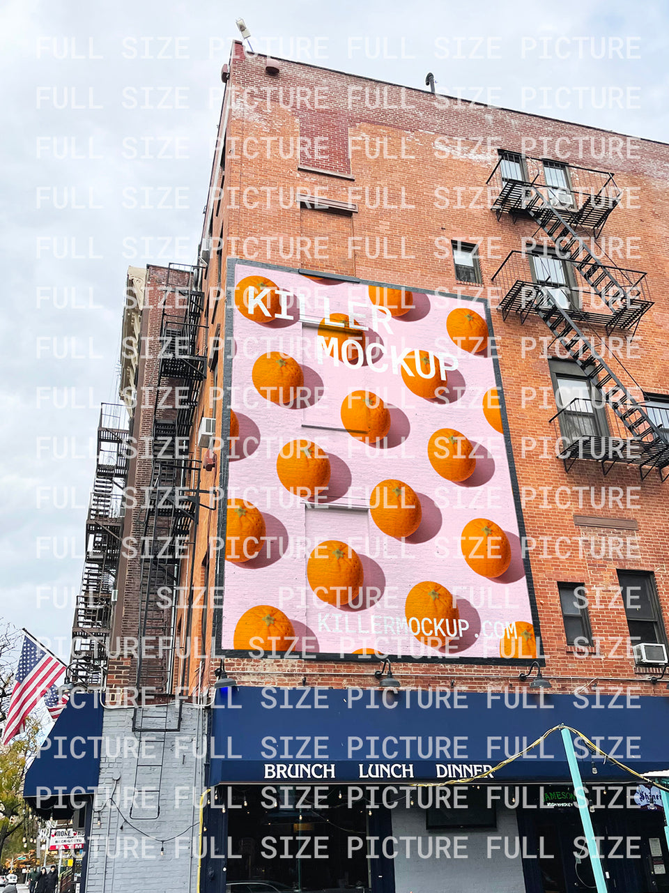 New York Painted Billboard Mockup #10 - Vertical