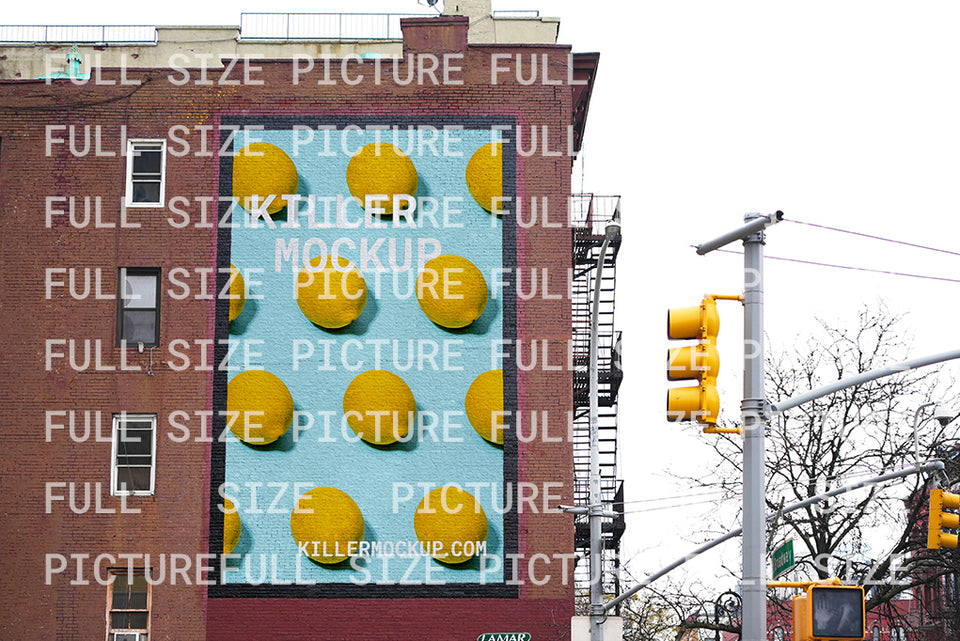 New York Painted Billboard Mockup #13 - Vertical